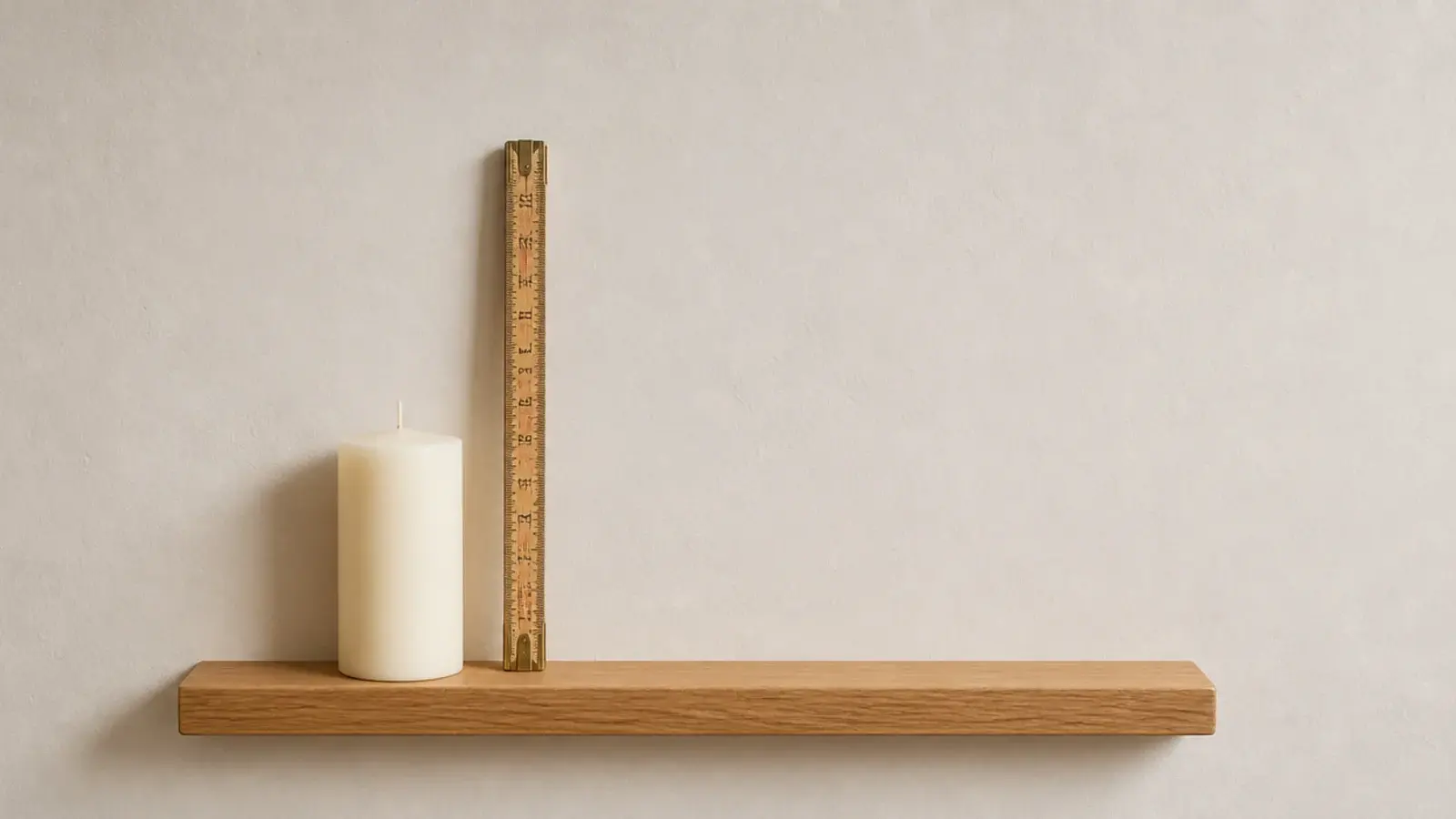 measuring twelve inches of clear air above a candle on a wall ledge