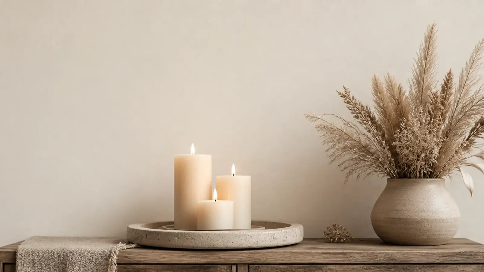 vertical candle corner before and after image of a calm restyled corner