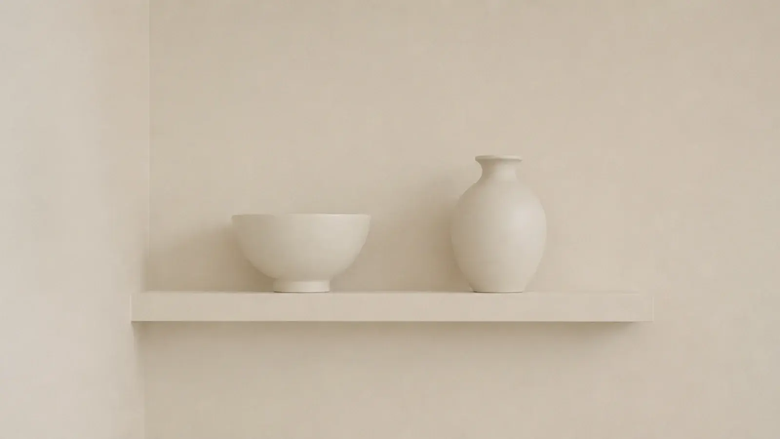 pine corner shelf repainted the wall color blending into the plaster