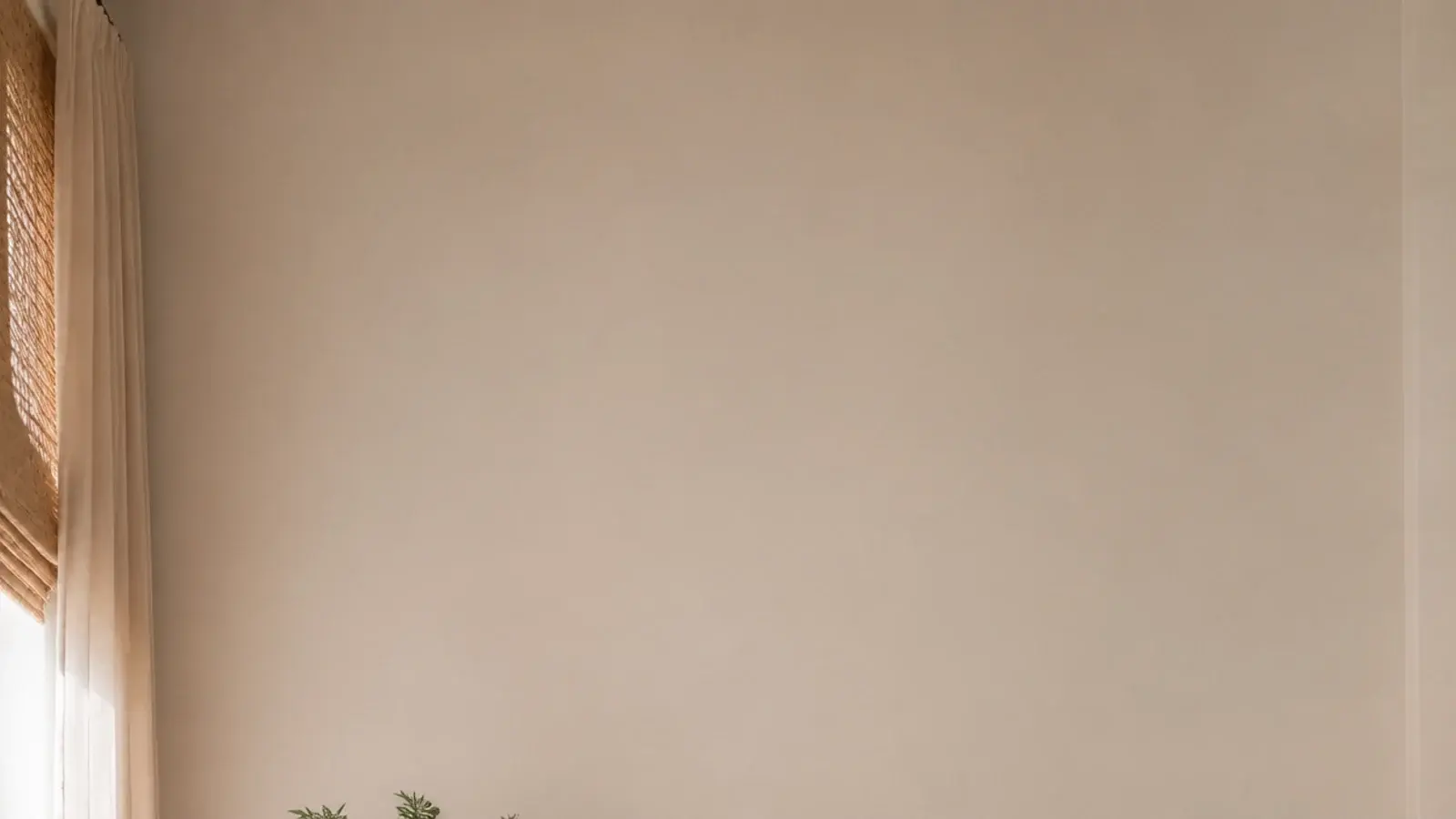 vertical view of budget floating shelves styled in a small living room