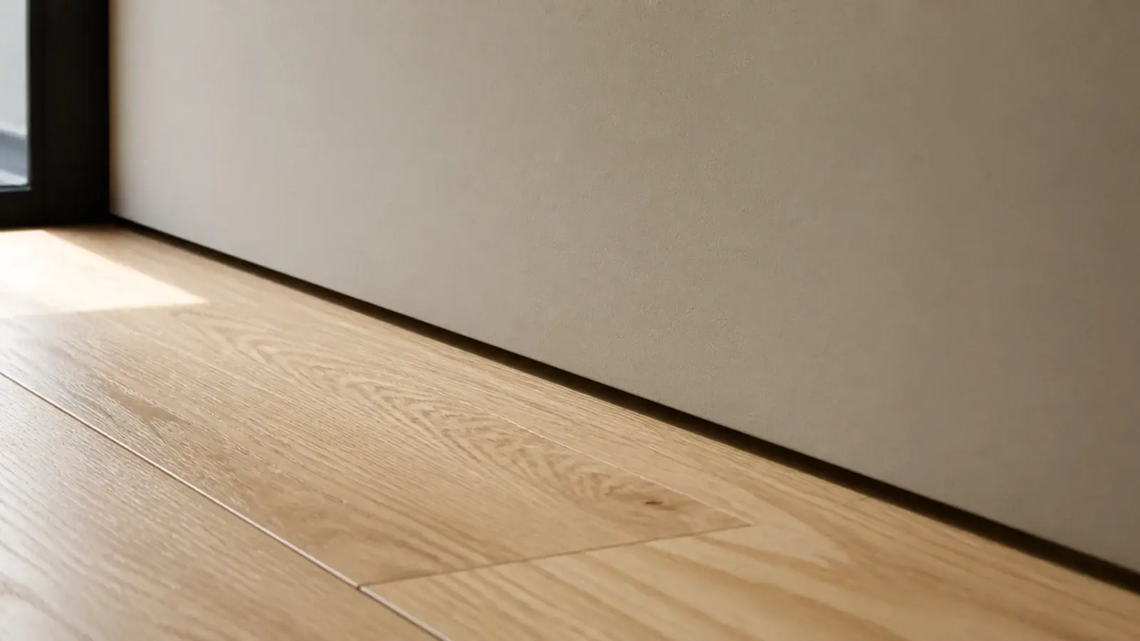 shadow gap detail where a modern foyer wall meets the floor