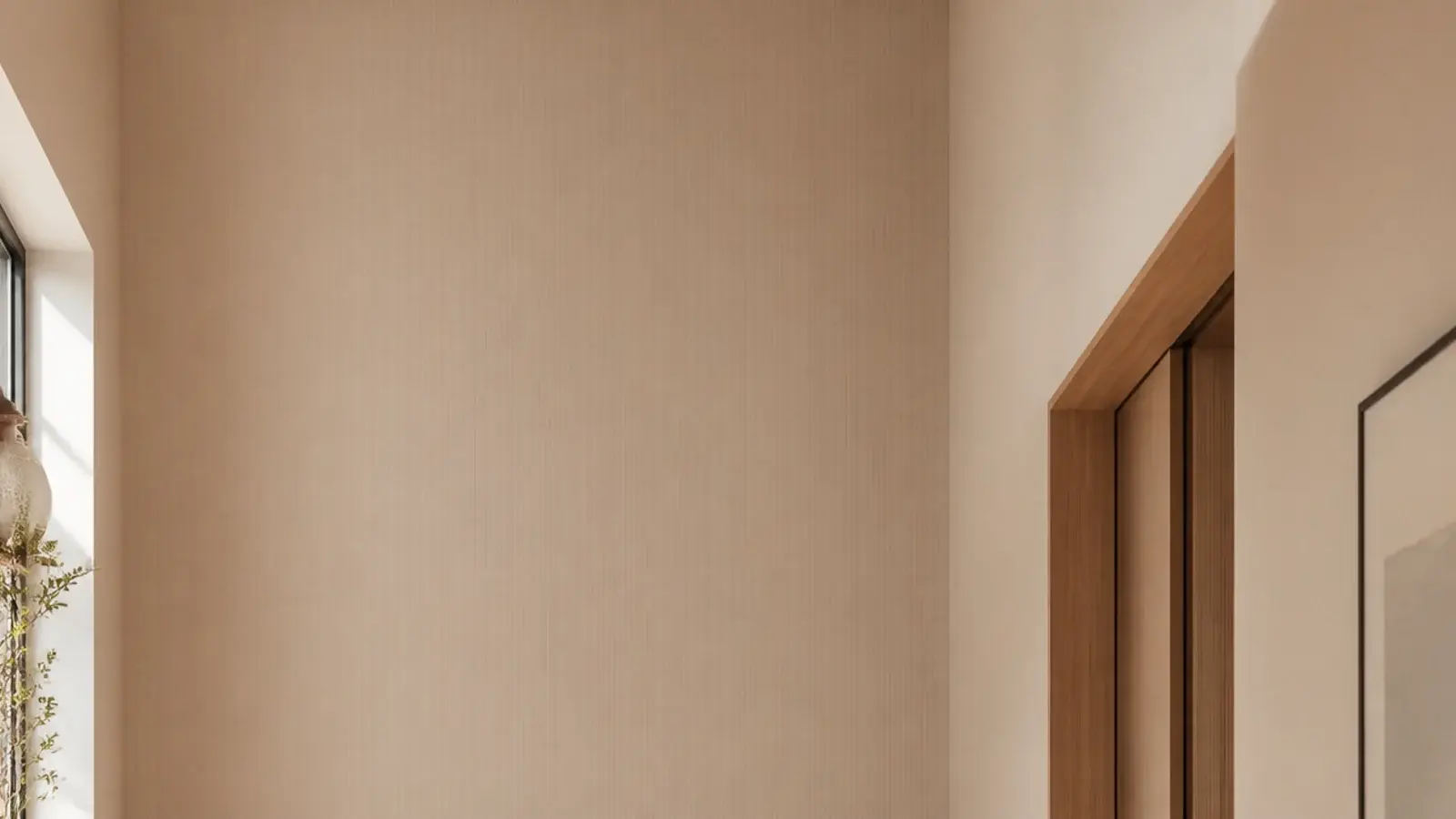 vertical modern foyer ideas image with floating oak joinery and mirror