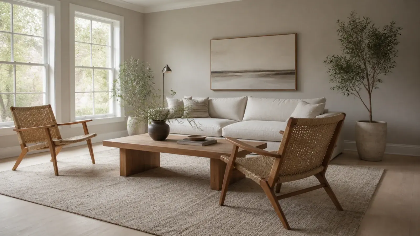 nine by twelve rug carrying a full seating group with legs on