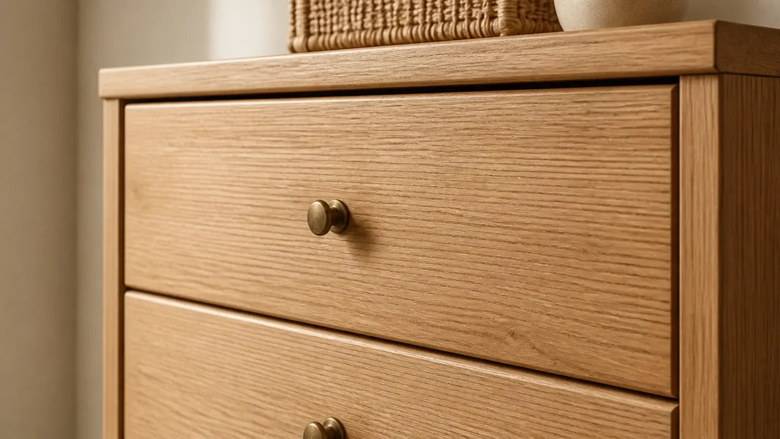 solid oak fronts fitted over a plain flat pack shoe cabinet in a hallway