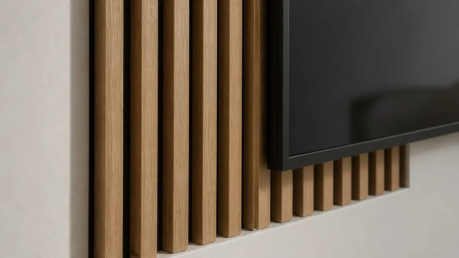 fluted panelling filling only the recess behind a mounted screen