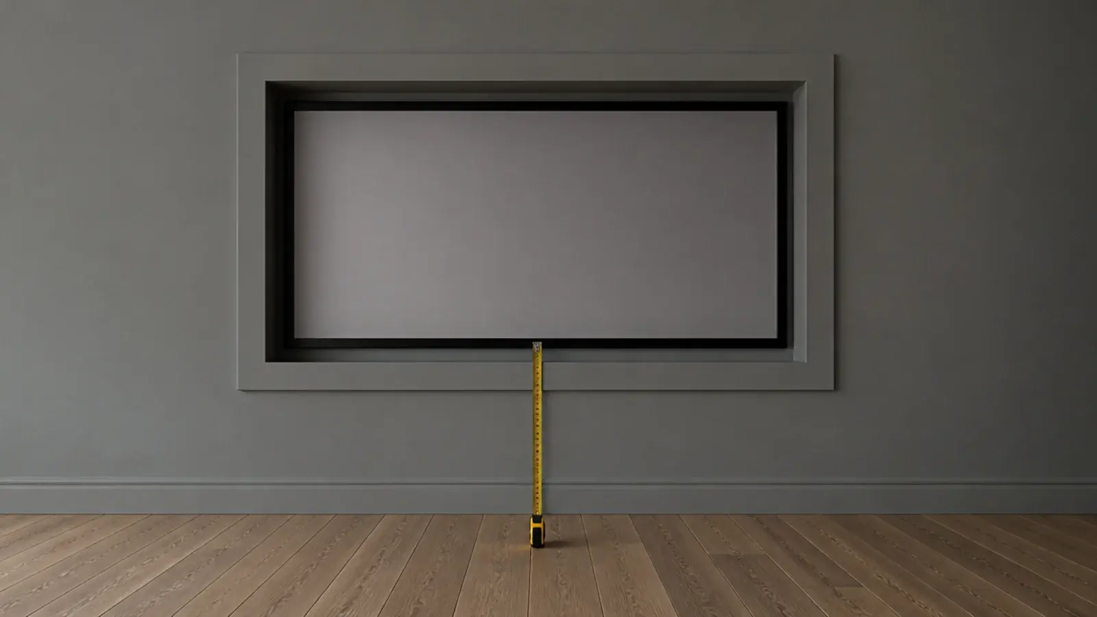 measuring the centre height of a recessed screen from the floor