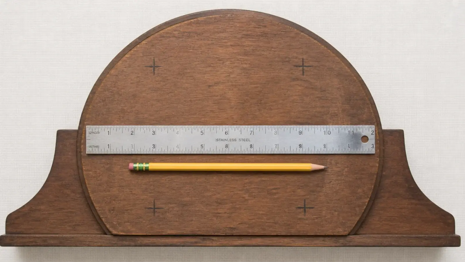 strip positions marked in pencil across the back of a clock case