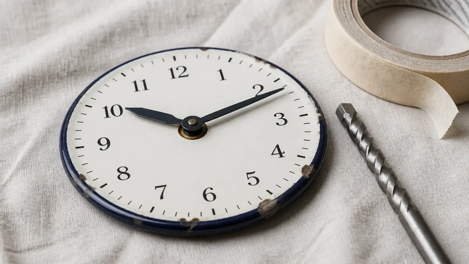 chipped enamel plate turned into a farmhouse style clock