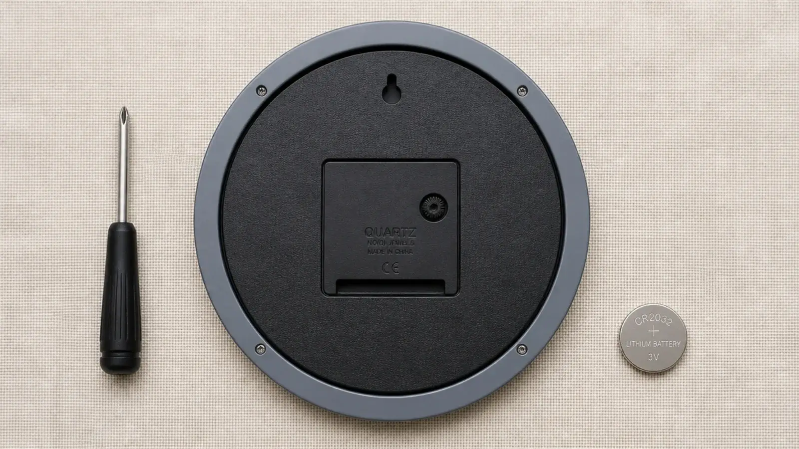 flat clock back with the movement housing fully recessed inside