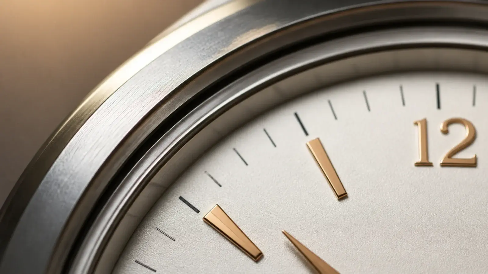 stepped metal bezel forming two thin shadow lines around a dial