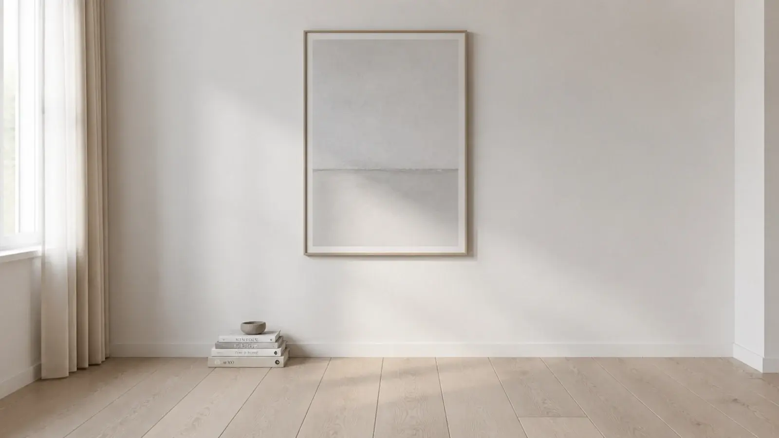 wall coloured skirting meeting pale boards with no dark dividing line