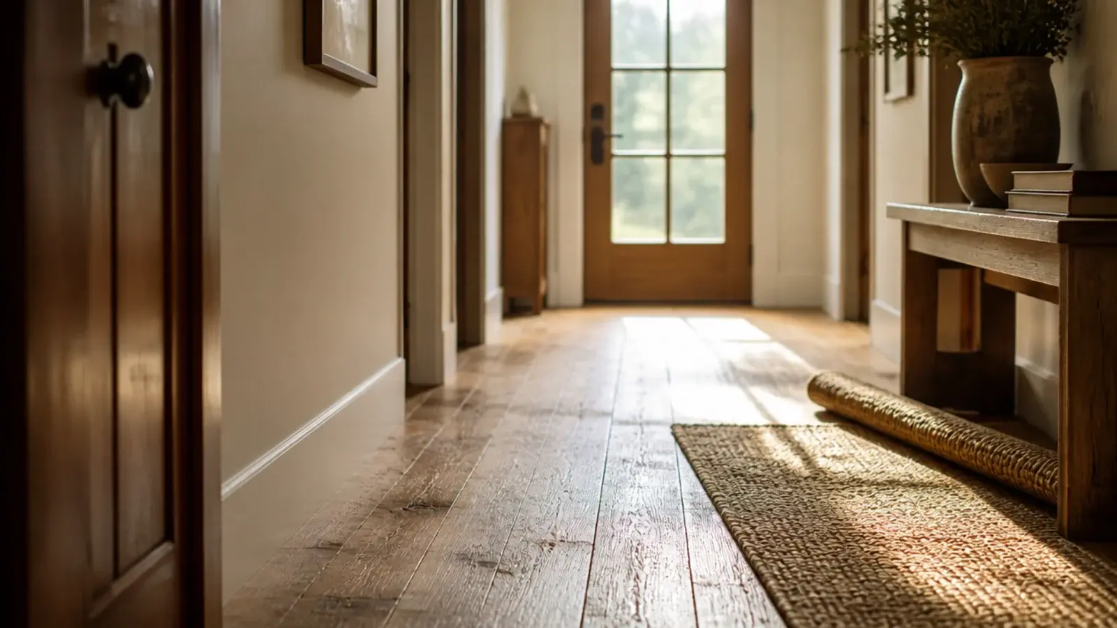 hand scraped oak boards showing shallow scallops running along their length