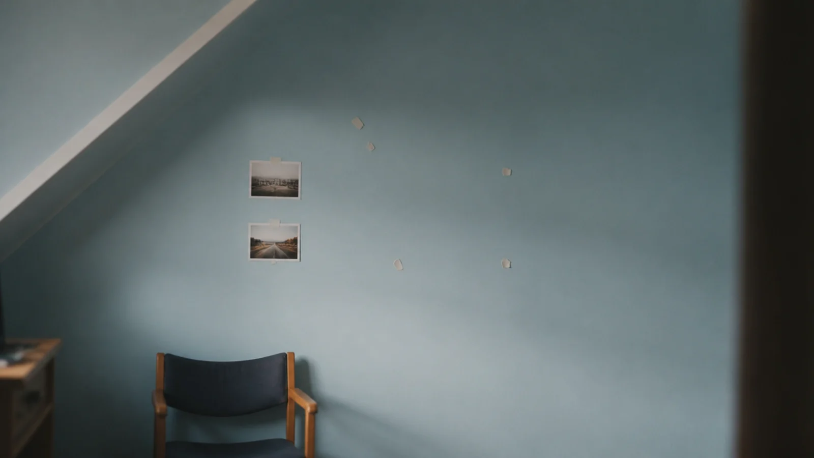 one painted attic wall left free for a teenager to restyle