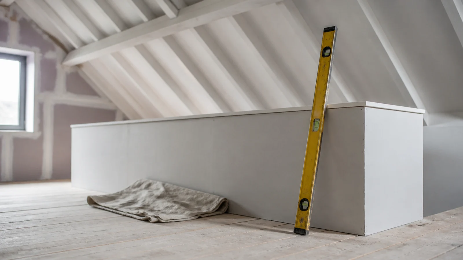 attic loft bedroom ideas taking shape with a knee wall and painted slopes
