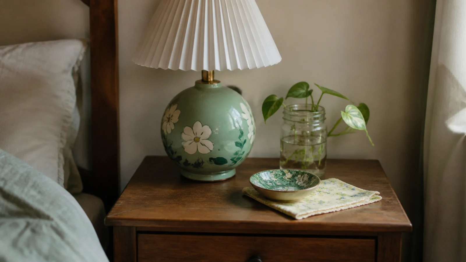 finished styled bedside table made entirely from budget finds