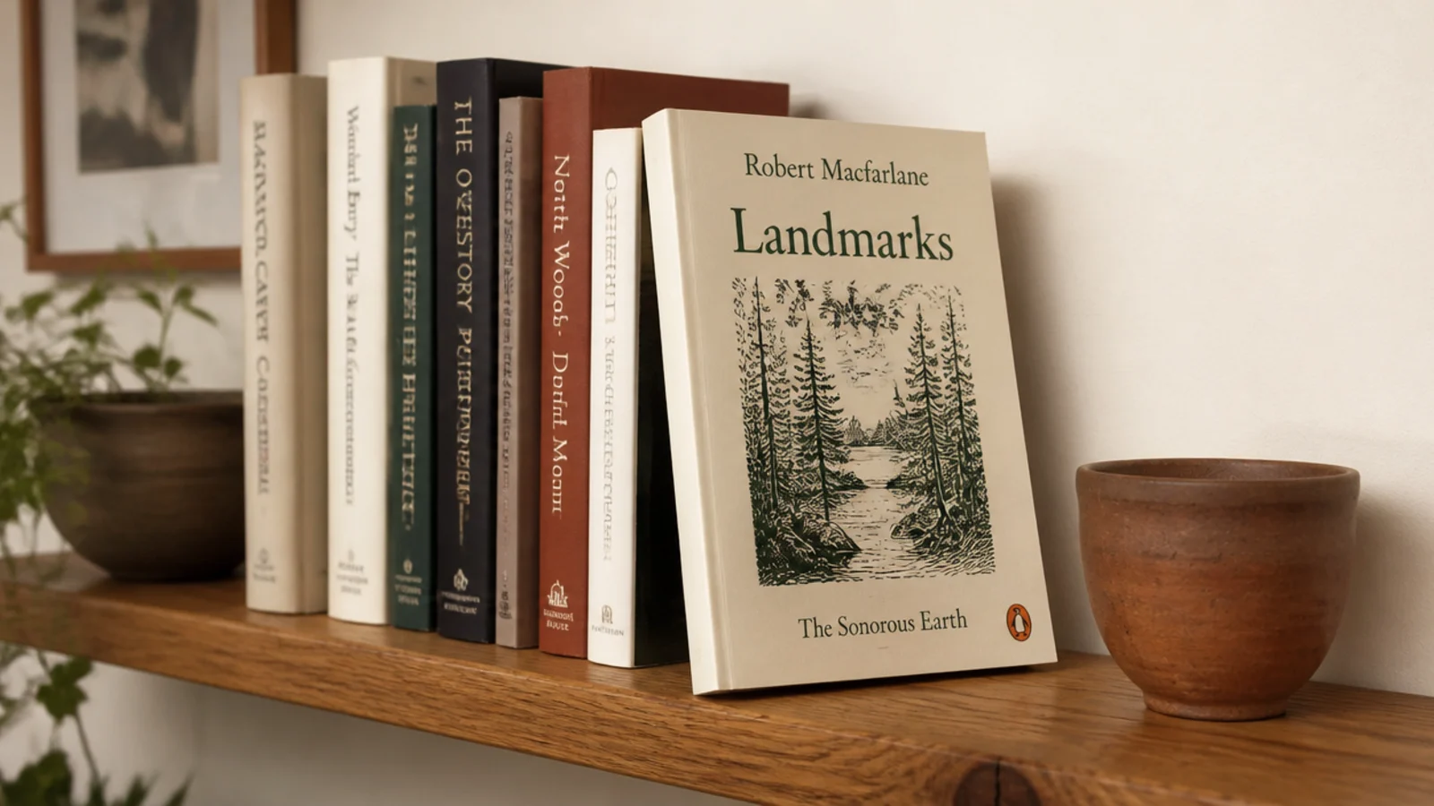 single book displayed cover out among upright spines on a shelf