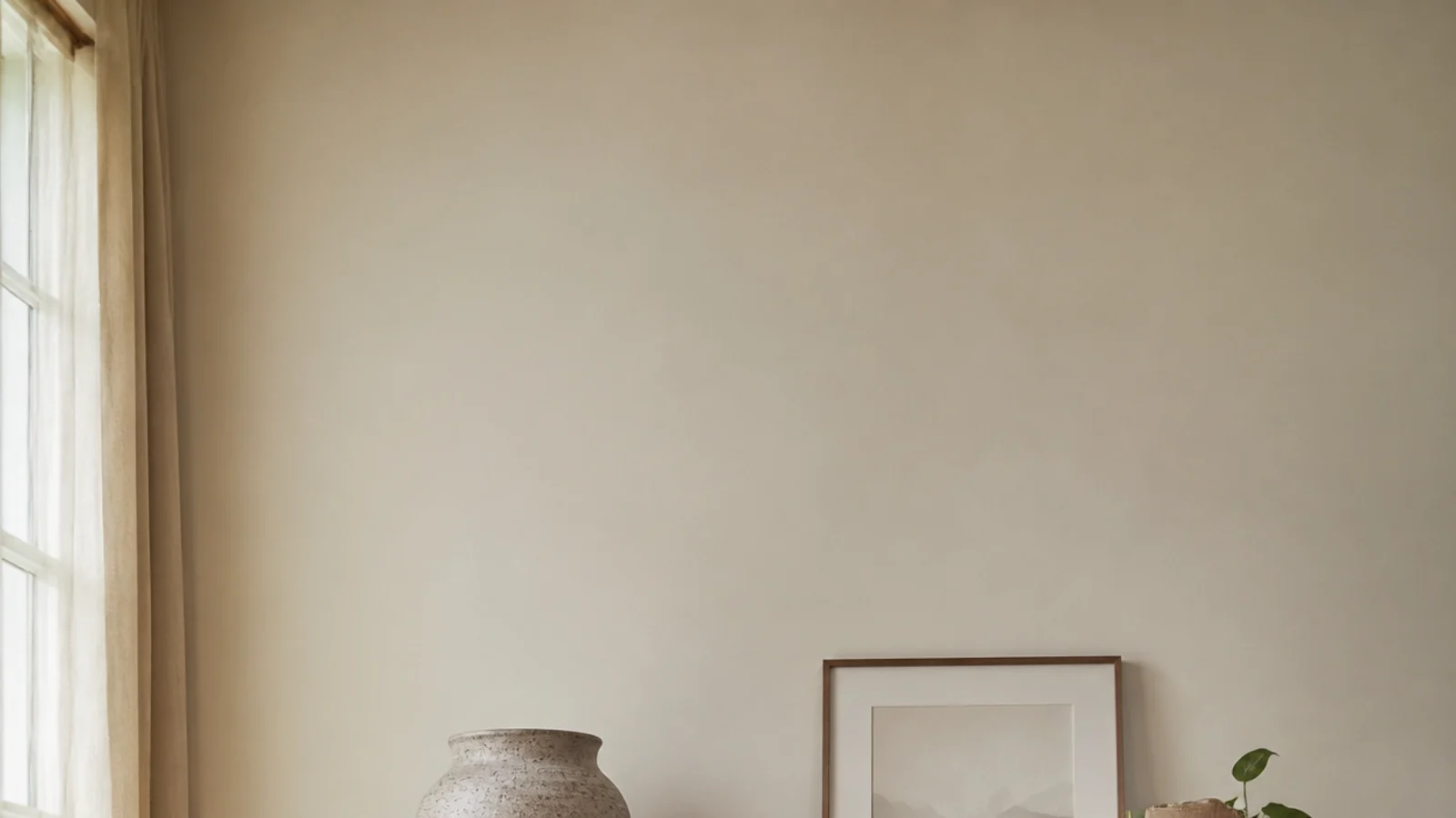 vertical guide image of a calmly styled bookshelf with height sorted books