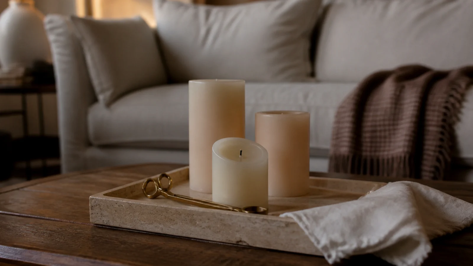 hands free view of a candle tray being trimmed wiped and reset