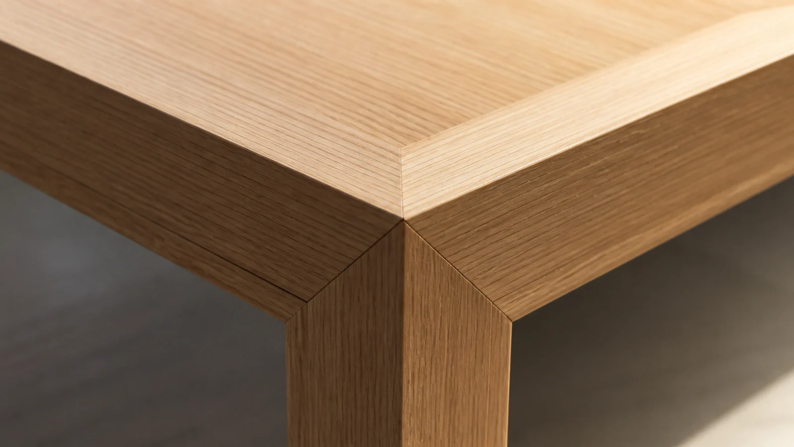 clean table surface with no screws brackets or fittings in sight