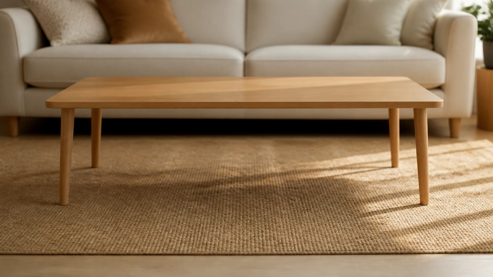 plain drawerless table with open space beneath and clear floor