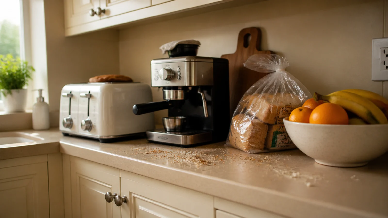 toaster and coffee machine competing for the same short counter run