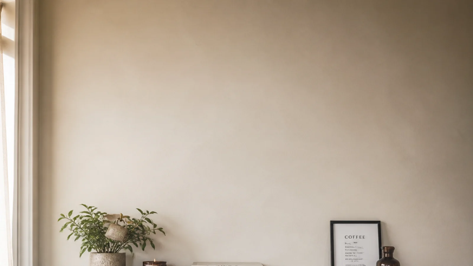 vertical build guide image of a finished diy coffee bar with shelf