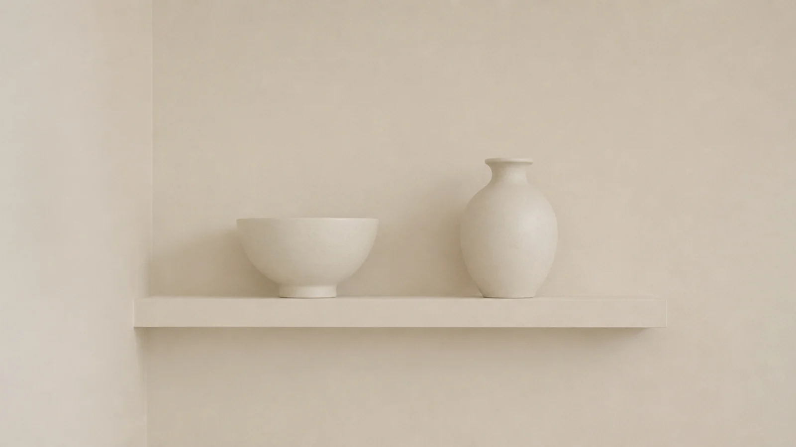 pine corner shelf repainted the wall color blending into the plaster