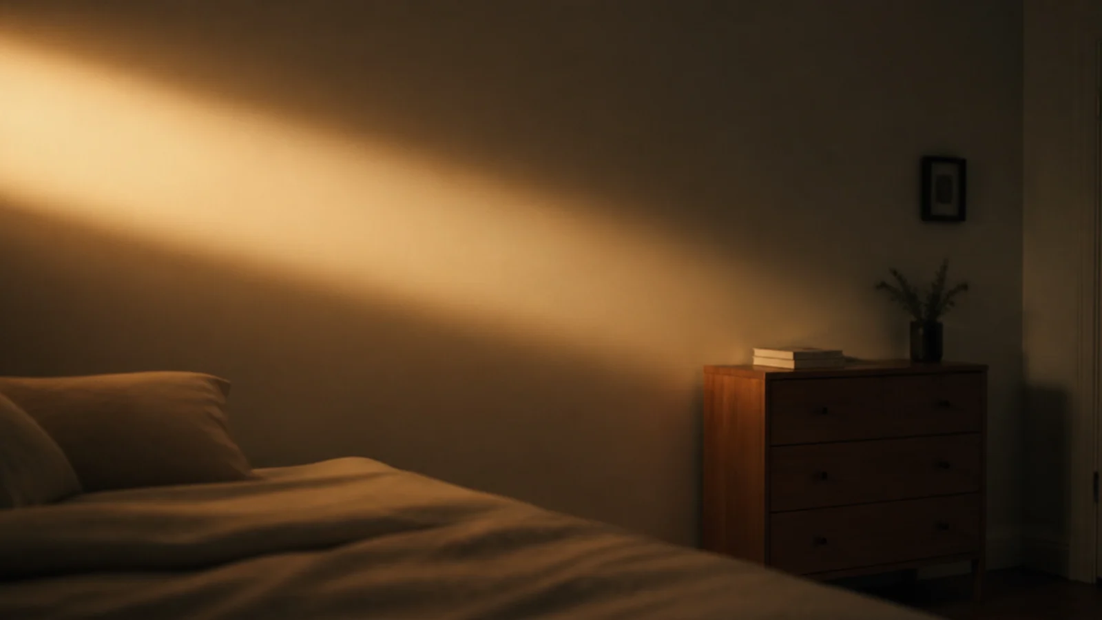 long single light run visibly dimmer at its far end on a wall