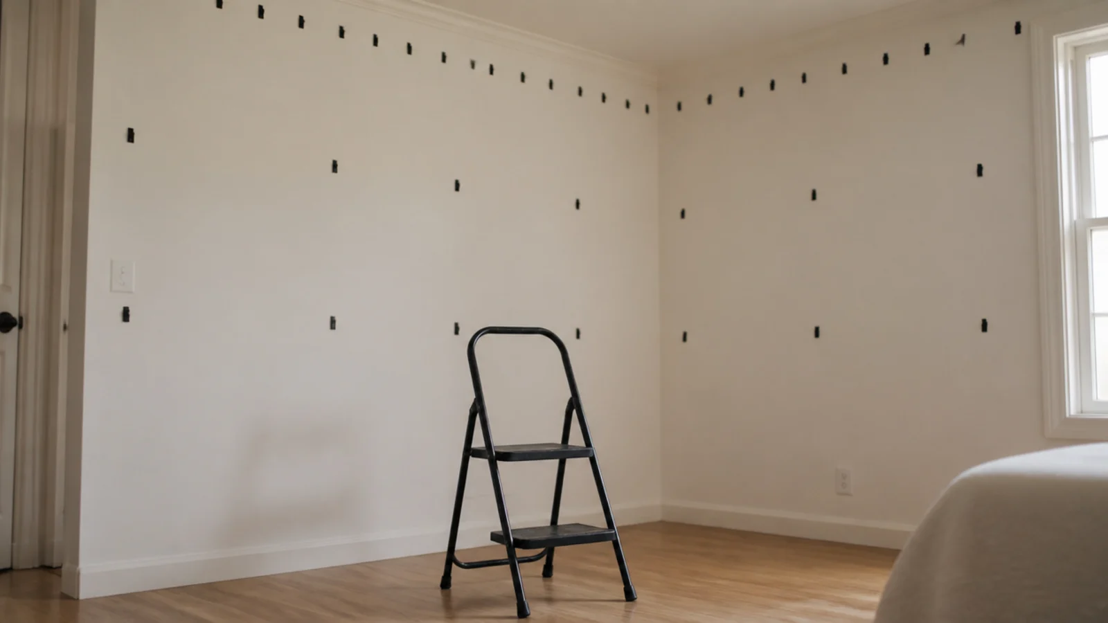 wall clips and ceiling hooks compared at different spacings
