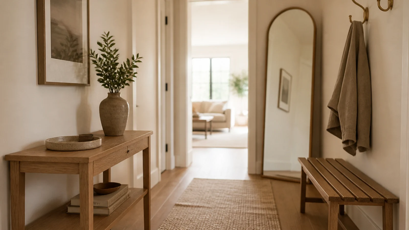 best entryway console tables and benches compared together in a hallway