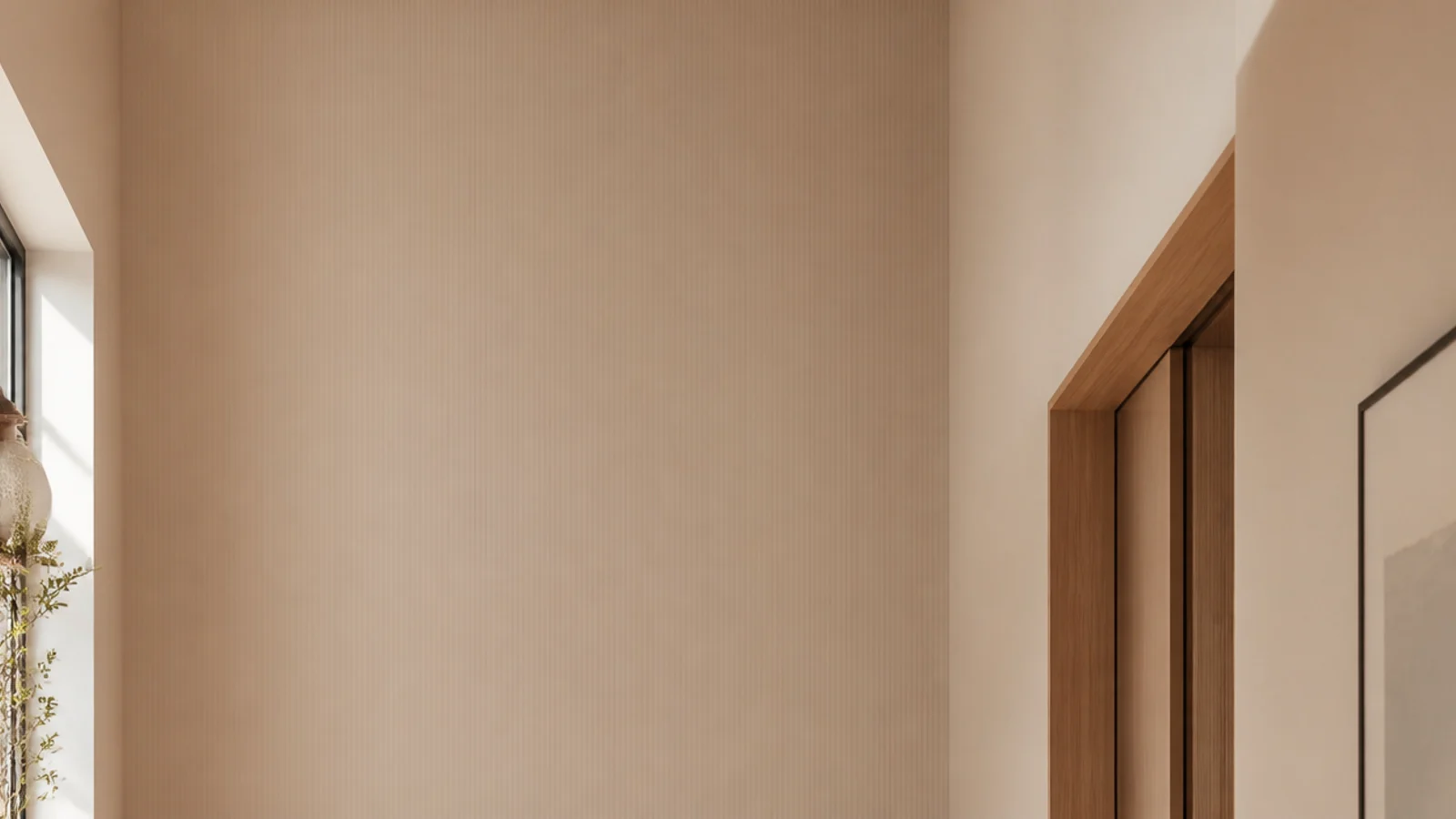 vertical modern foyer ideas image with floating oak joinery and mirror