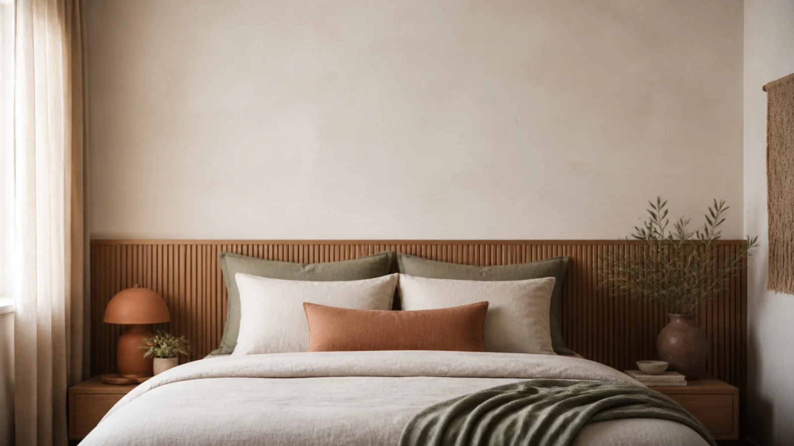vertical collage image of compact headboards for small bedrooms and rentals