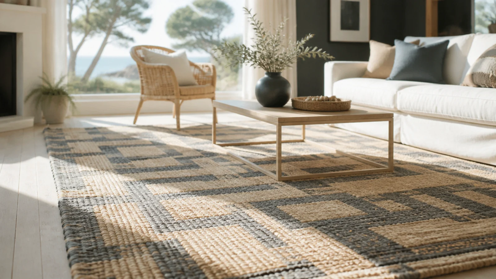 large scale woven pattern holding its own in strong daylight