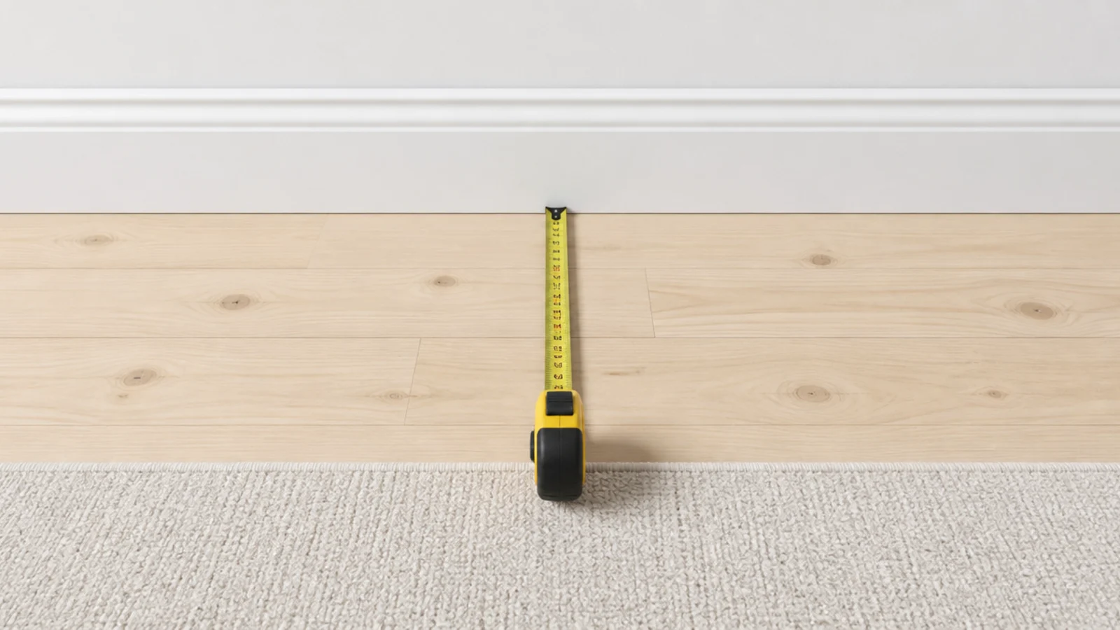 generous band of bleached pine boards framing a pale coastal rug