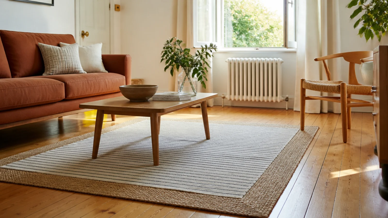 thin cotton rug replacing a wool top layer on the same base