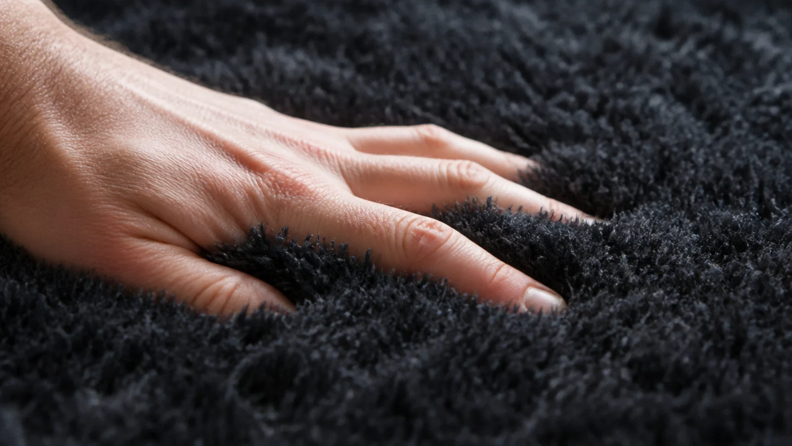hand pressed into dense modern wool pile that springs straight back