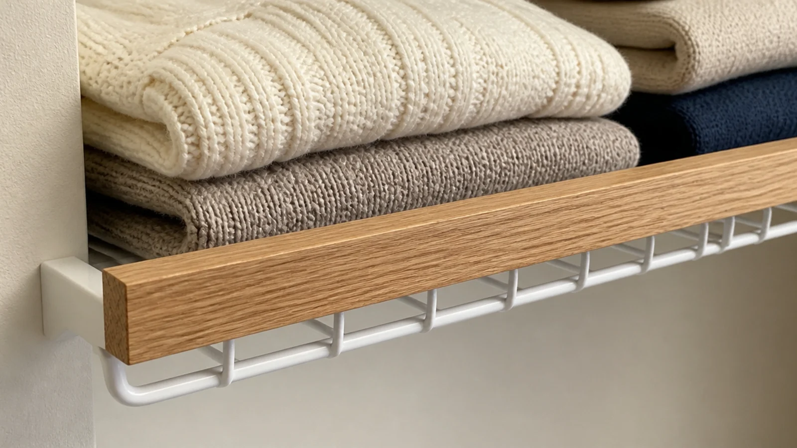 thin wooden strip fitted to the front edge of a wire closet shelf