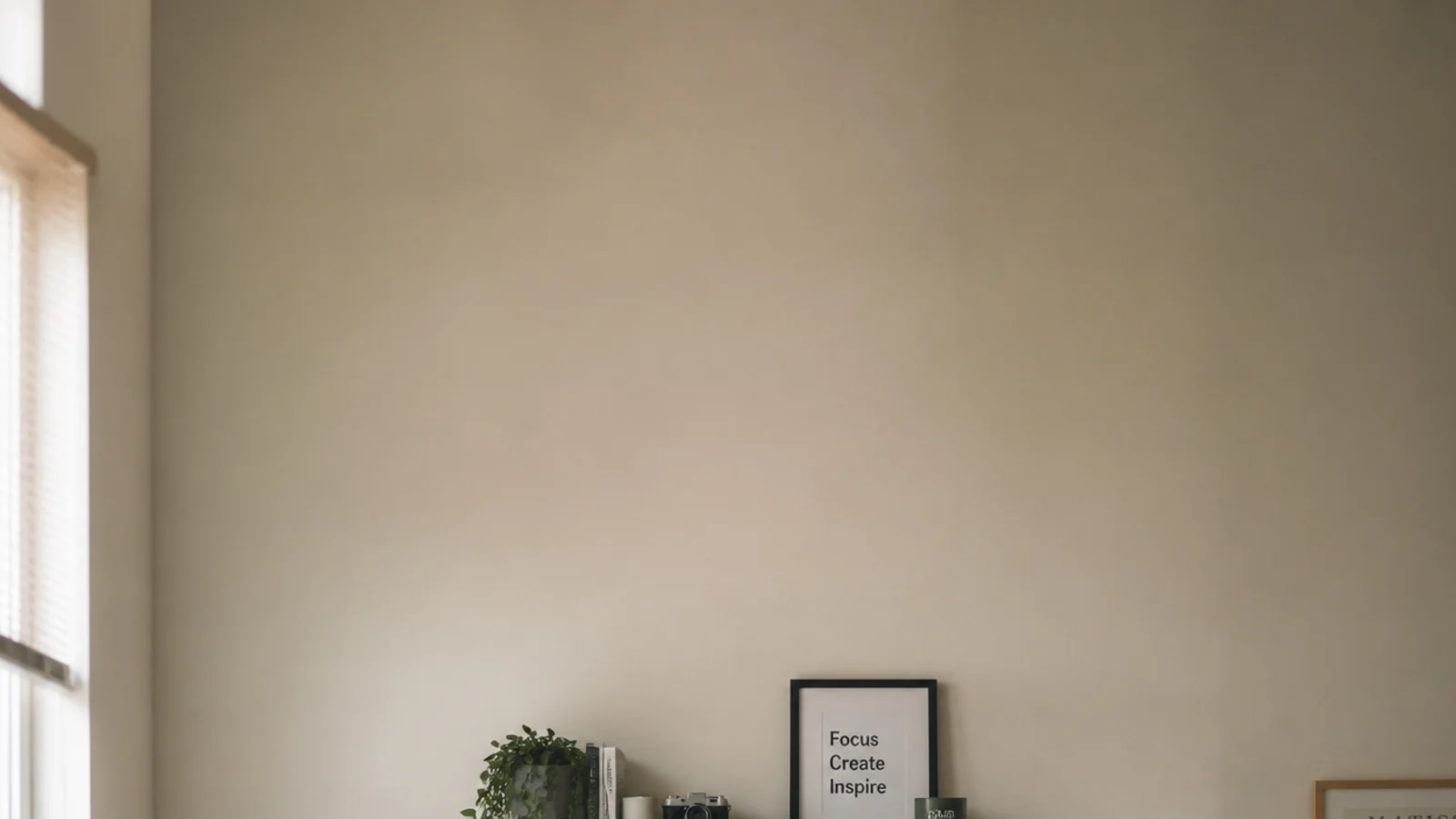 tall small room study desk view with shelves pegboard and clamp lamp