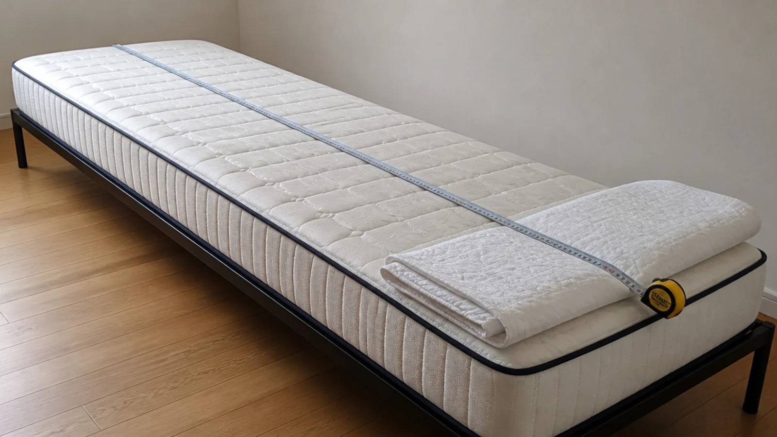 twin extra long mattress measured with a tape along its full length