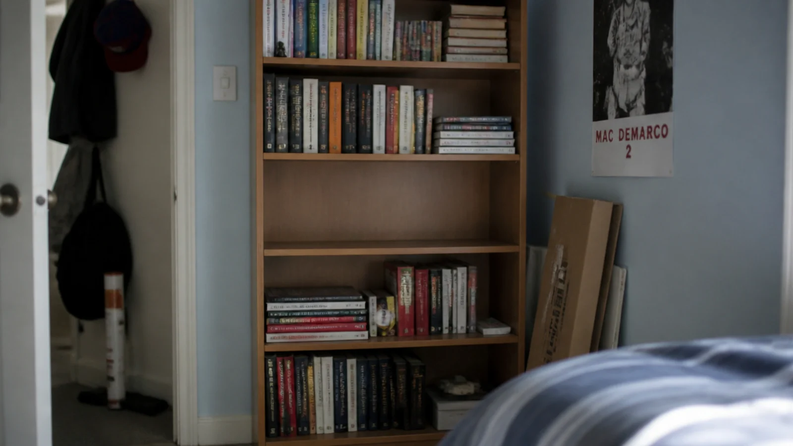bookcase with one shelf deliberately left completely bare