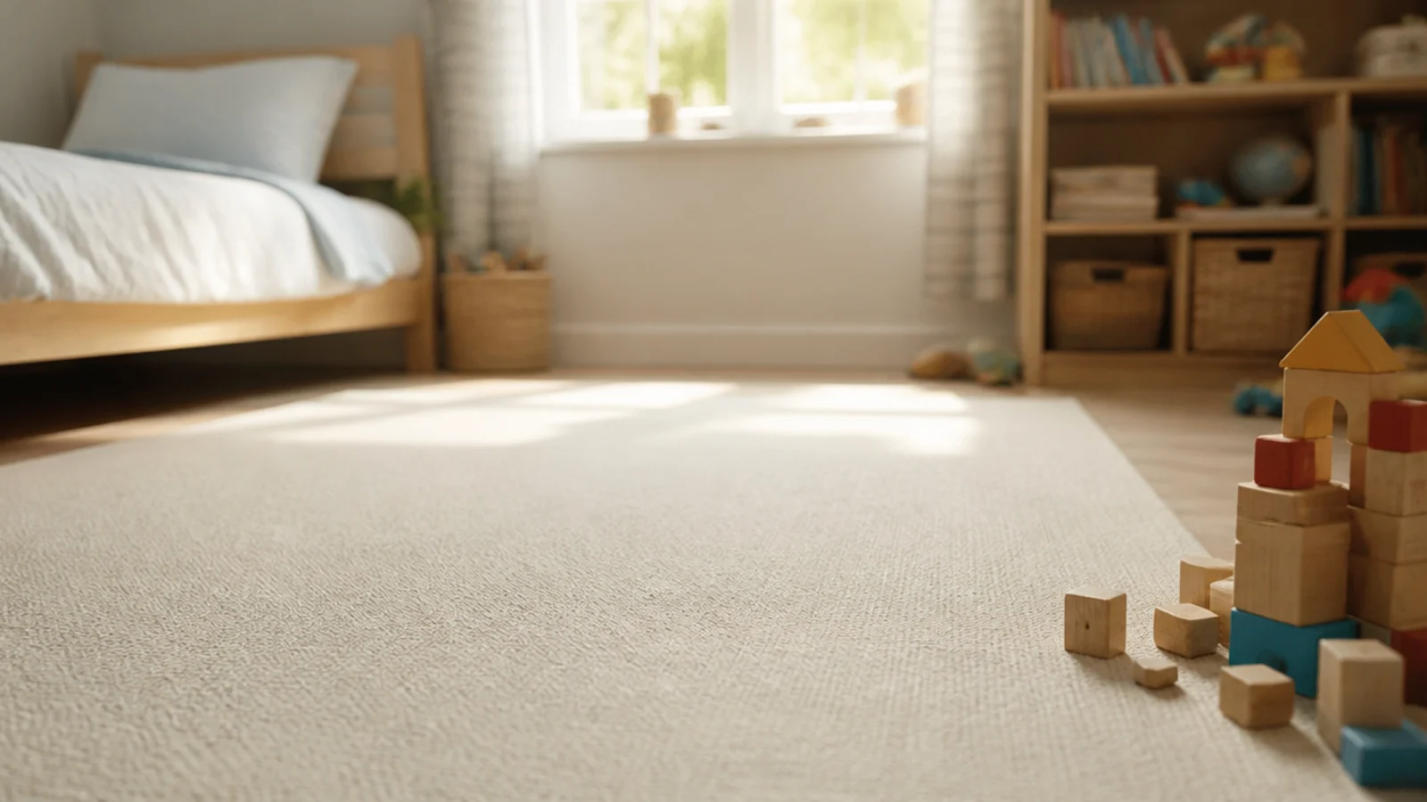 clear floor space where an oversized stuffed animal used to sit
