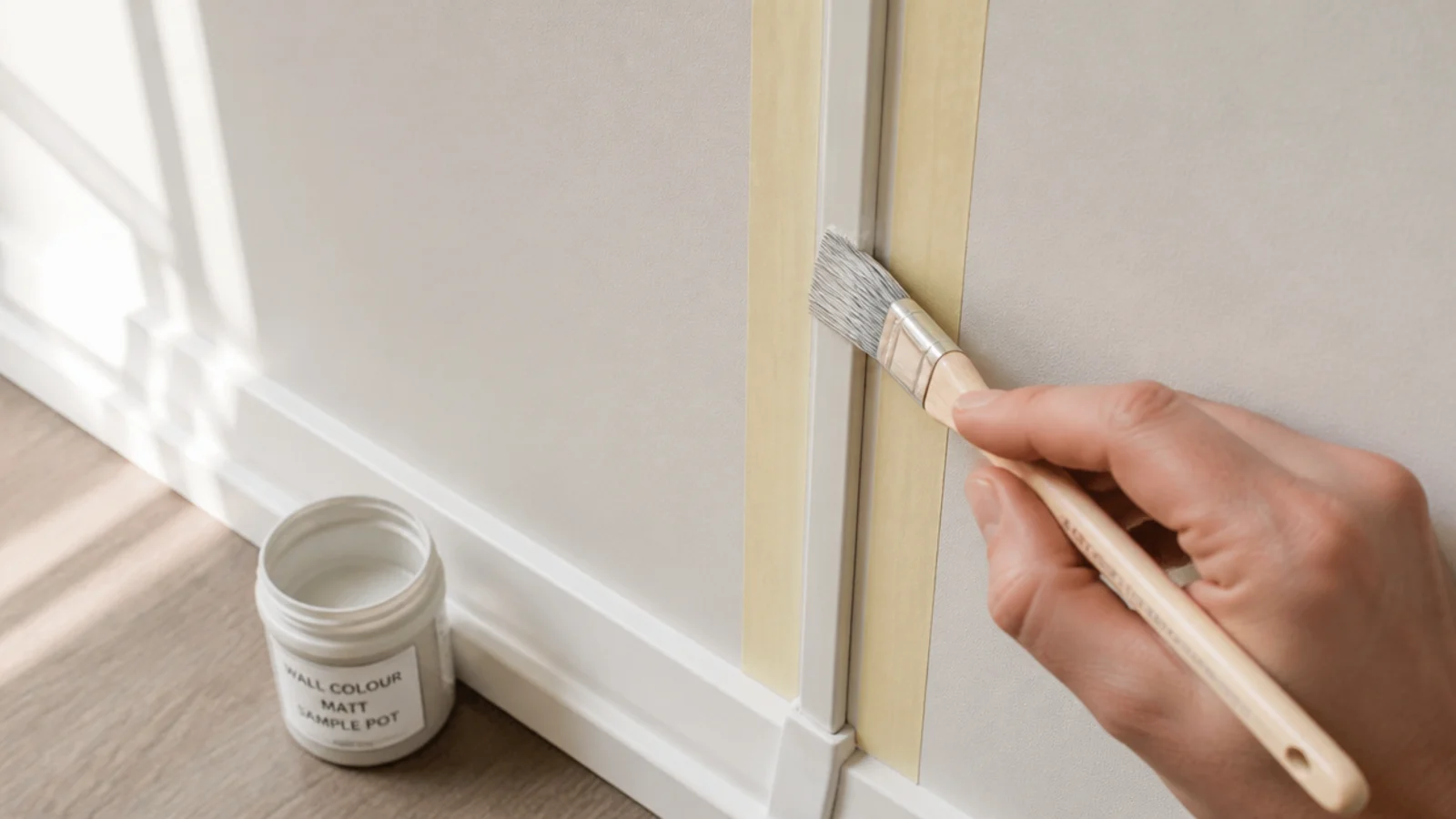 cable raceway being painted to match the plaster behind it