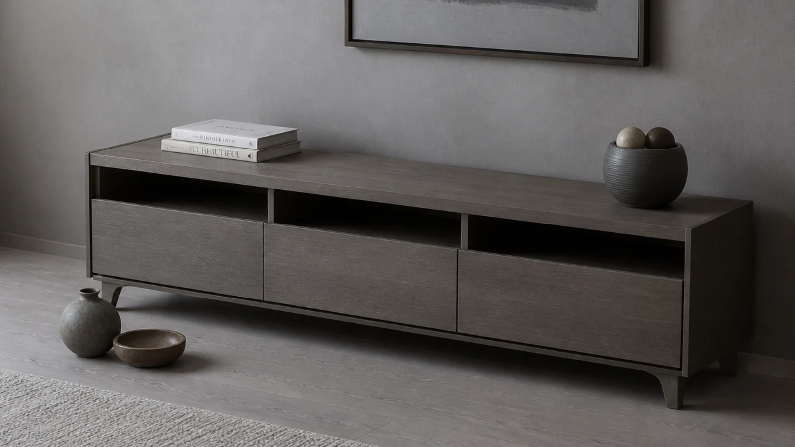 media unit top with two objects removed leaving generous empty space