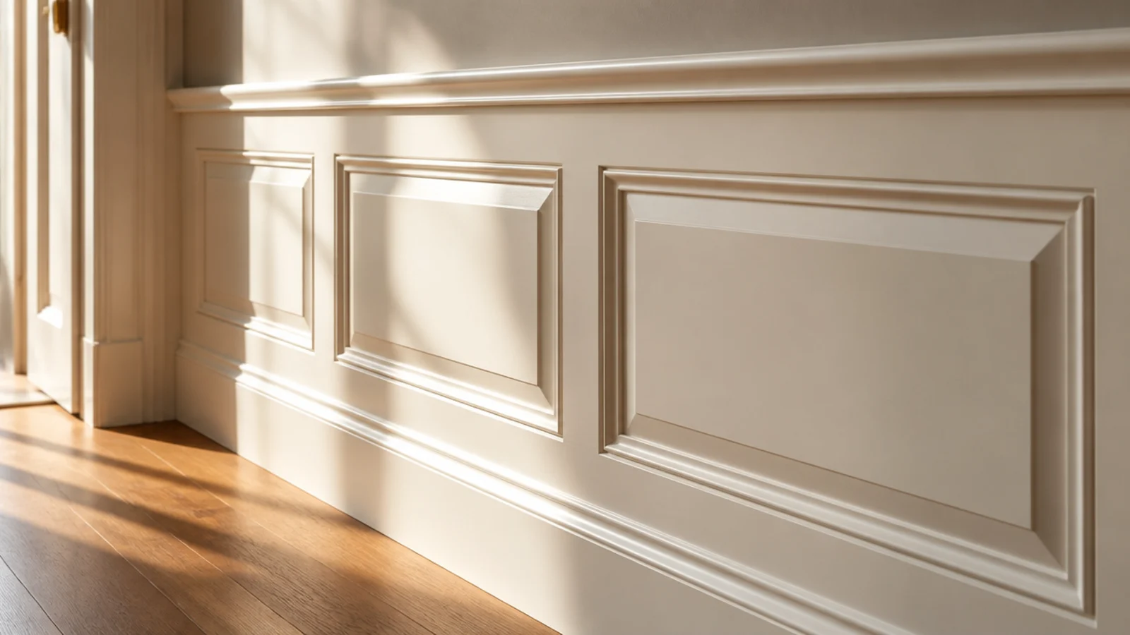 wainscot panelling with a raised centre field below a capping rail