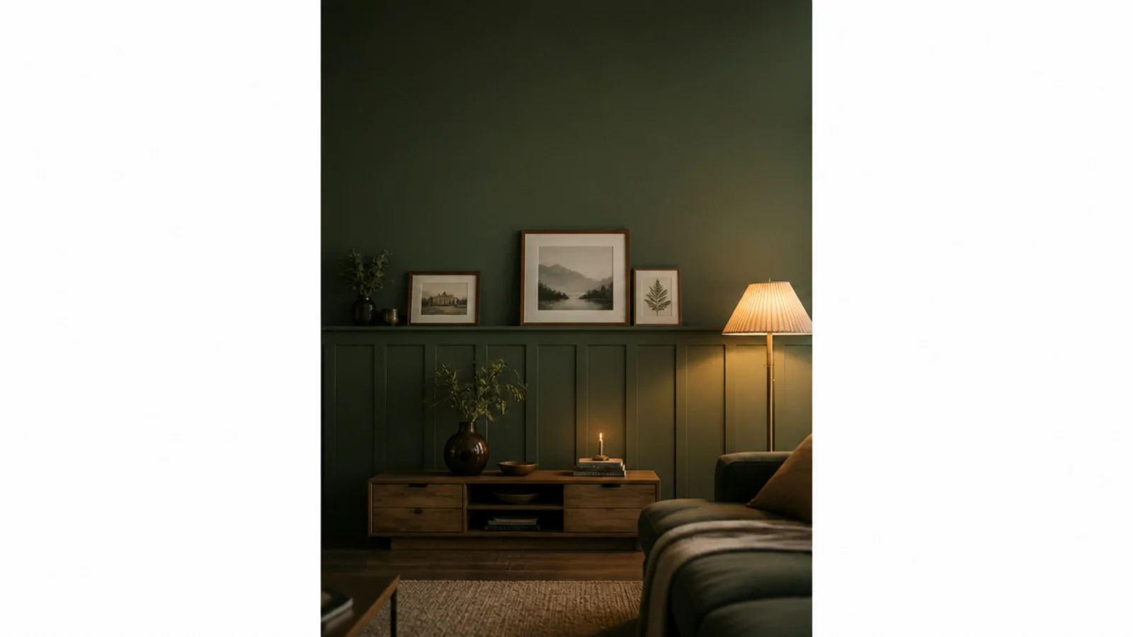 tall image of renter wall panel design with battens and a cap rail