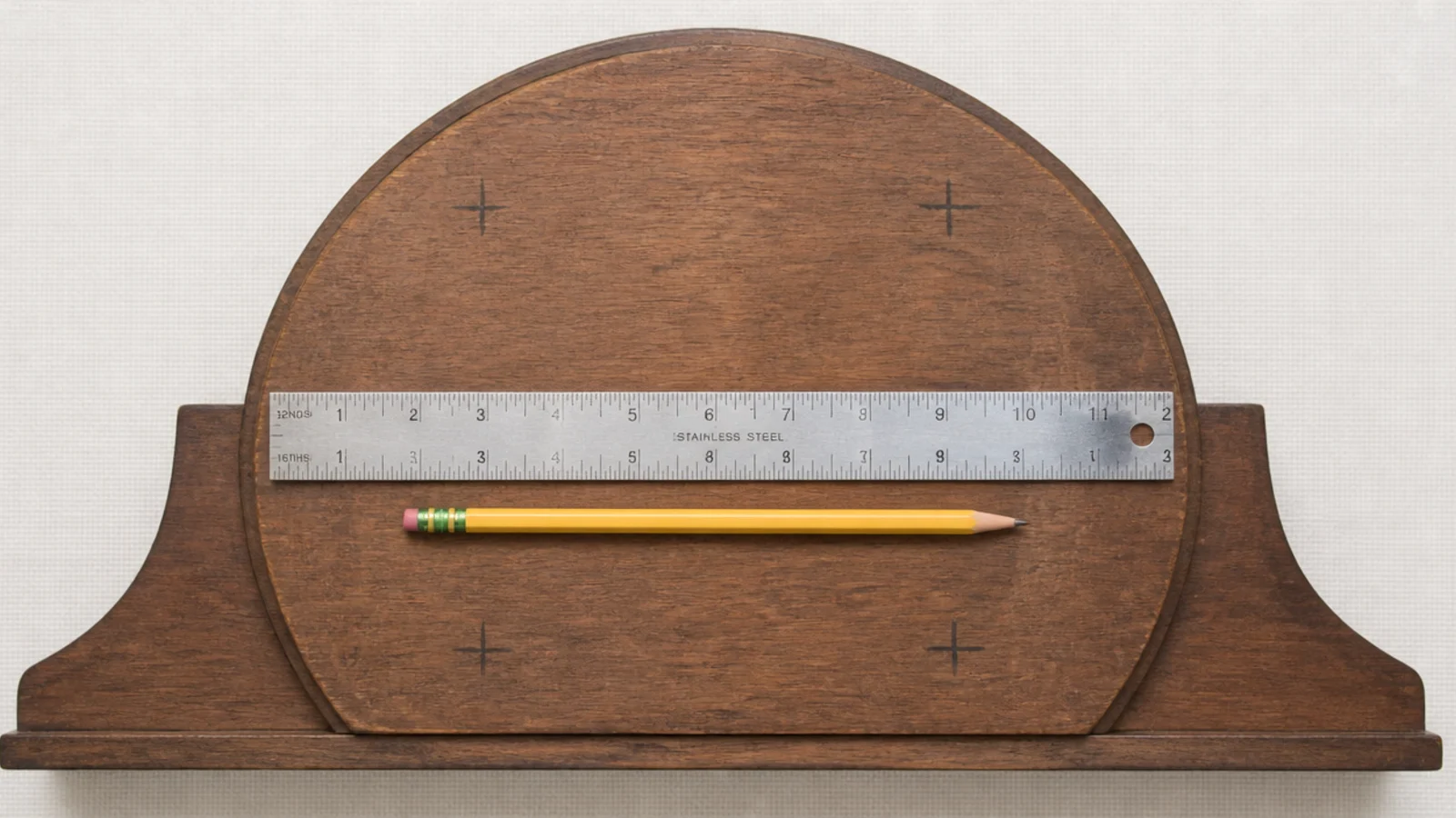 strip positions marked in pencil across the back of a clock case