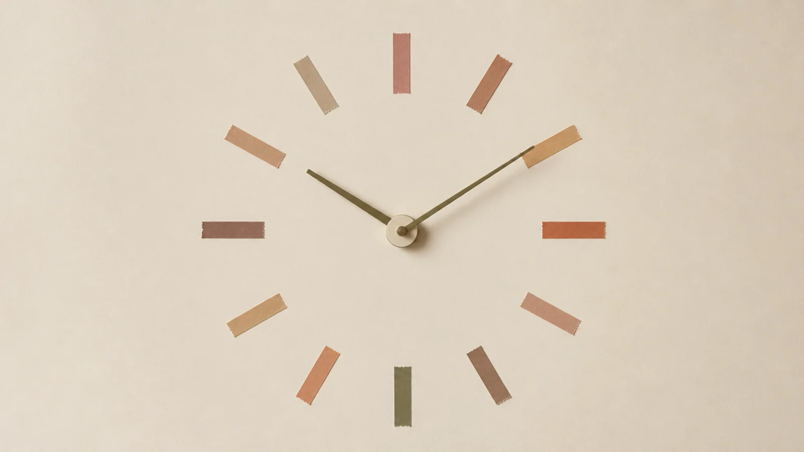 washi tape markers laid in a circle around a small movement