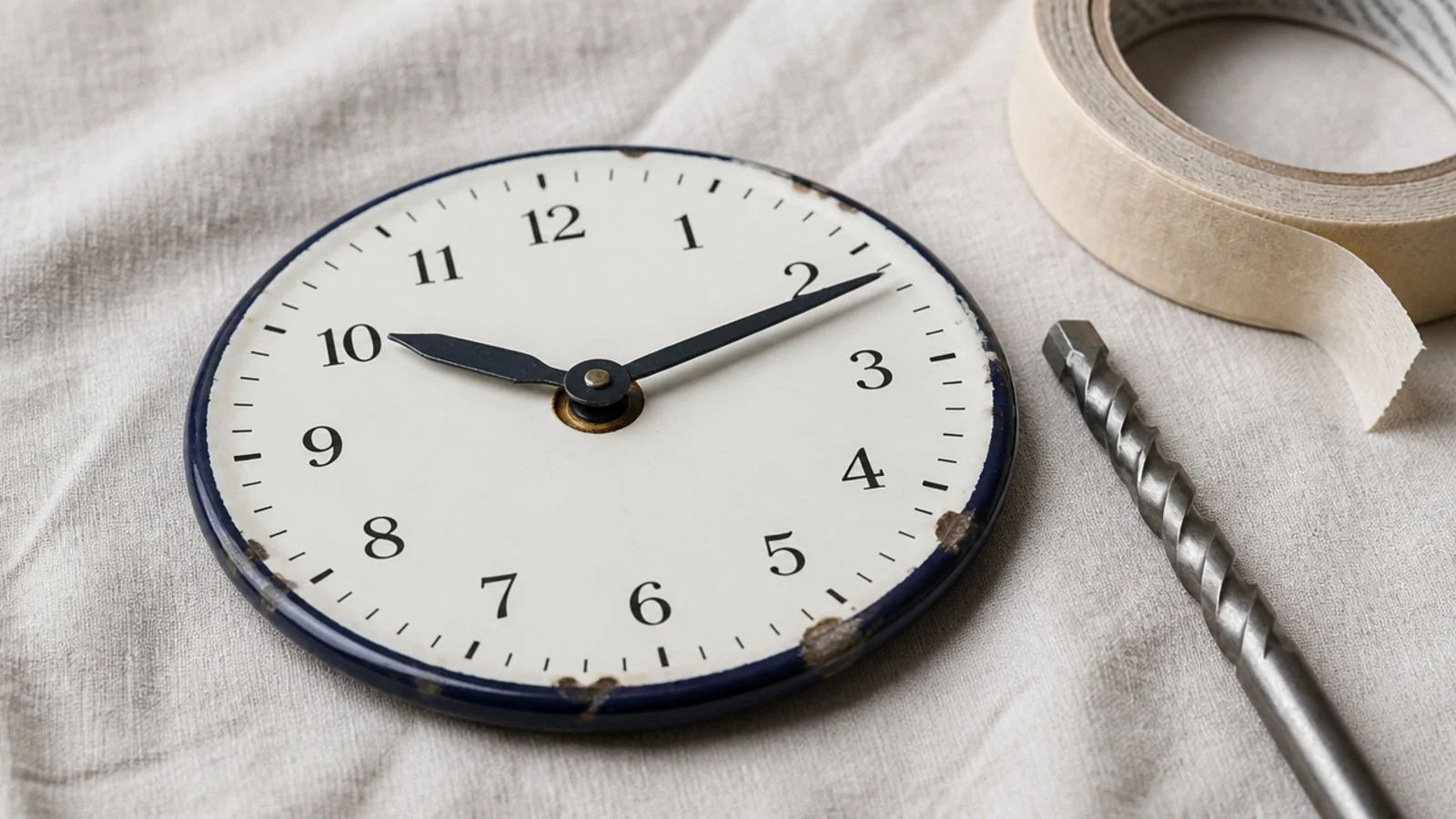 chipped enamel plate turned into a farmhouse style clock