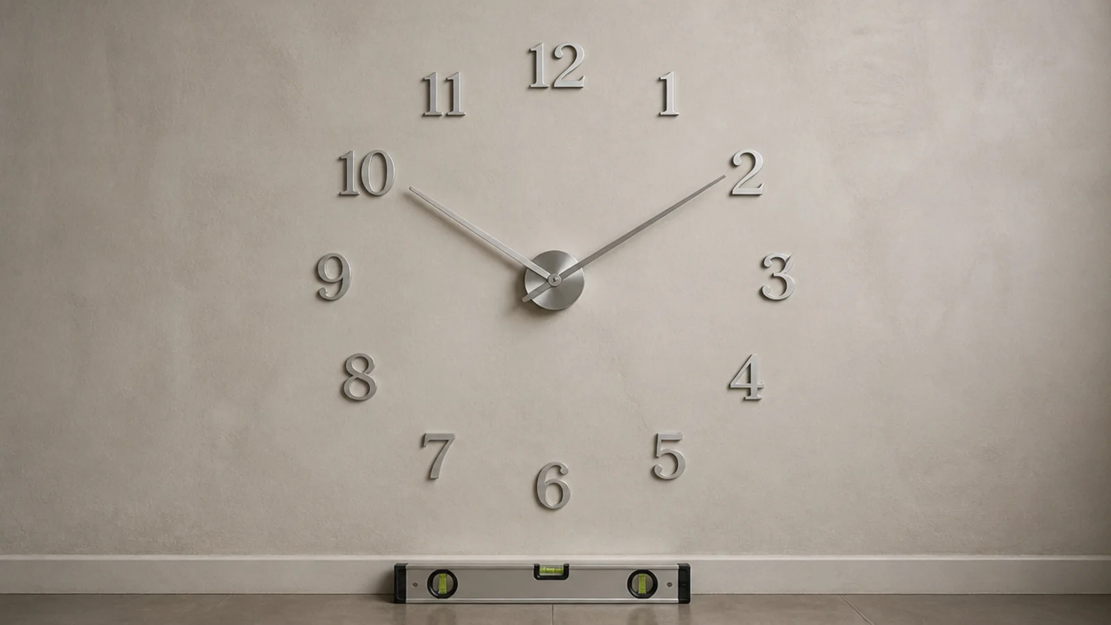 metal house numbers arranged in a circle as clock numerals