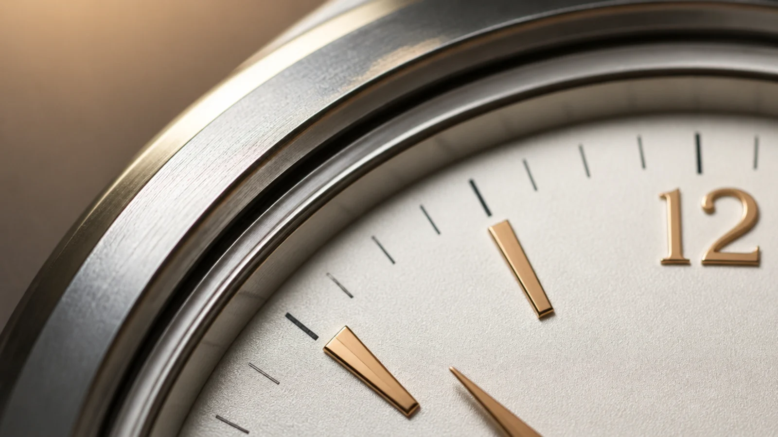 stepped metal bezel forming two thin shadow lines around a dial